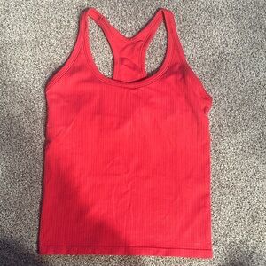 DSG Vibrant Red Ribbed Tank Top